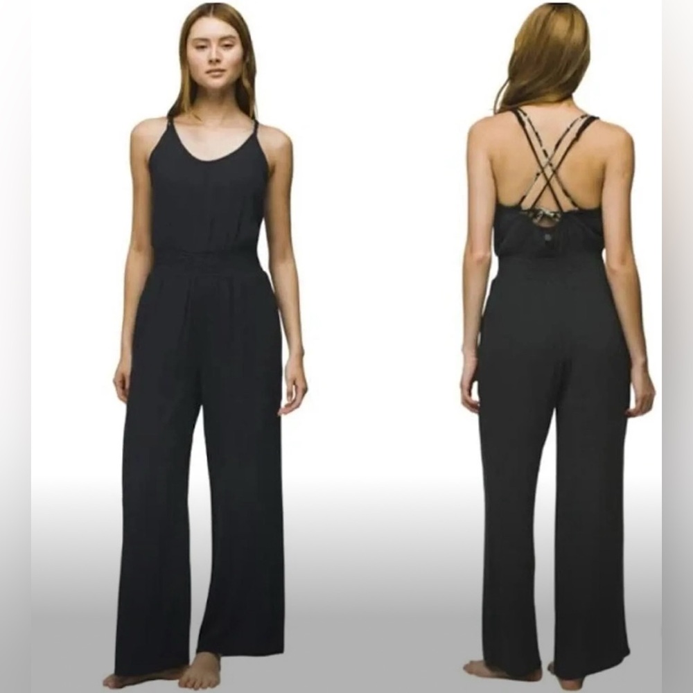 Prana Women’s Fernie Wide Leg Jumpsuit Black Size Medium